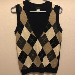 J Crew cashmere argyle vest